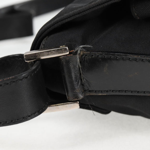 GUCCI Shoulder Bag Nylon Black Silver 019.0308 Auth bs28077