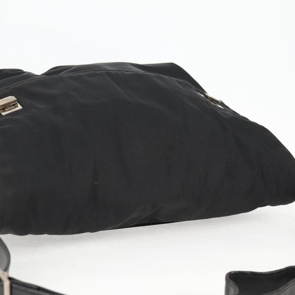 GUCCI Shoulder Bag Nylon Black Silver 019.0308 Auth bs28077