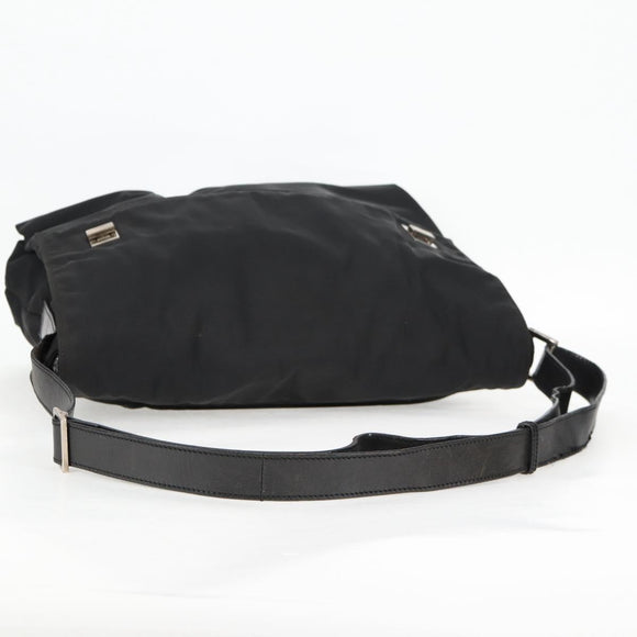 GUCCI Shoulder Bag Nylon Black Silver 019.0308 Auth bs28077