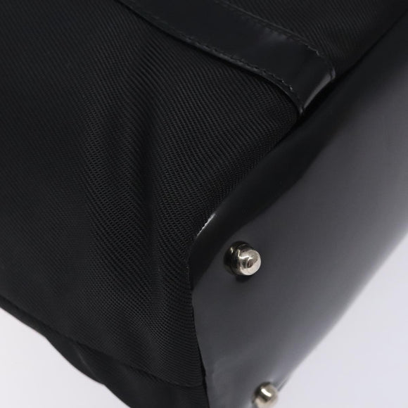 GUCCI Bamboo Tote Bag Nylon Black Silver 000 1998 0508 Auth bs28079