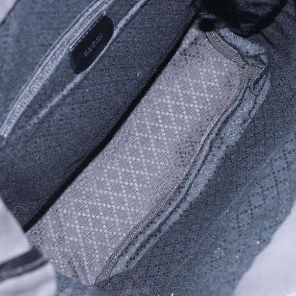 GUCCI Bamboo Tote Bag Nylon Black Silver 000 1998 0508 Auth bs28079