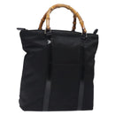GUCCI Bamboo Tote Bag Nylon Black Silver 000 1998 0508 Auth bs28079-1