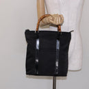 GUCCI Bamboo Tote Bag Nylon Black Silver 000 1998 0508 Auth bs28079-21