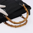 GUCCI Bamboo Tote Bag Nylon Black Silver 000 1998 0508 Auth bs28079-3