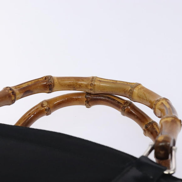 GUCCI Bamboo Tote Bag Nylon Black Silver 000 1998 0508 Auth bs28079