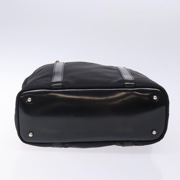 GUCCI Bamboo Tote Bag Nylon Black Silver 000 1998 0508 Auth bs28079