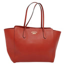 GUCCI Tote Bag Leather Red Gold 354397. Auth bs28080-1