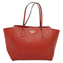GUCCI Tote Bag Leather Red Gold 354397. Auth bs28080-12