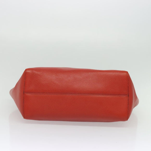 GUCCI Tote Bag Leather Red Gold 354397. Auth bs28080