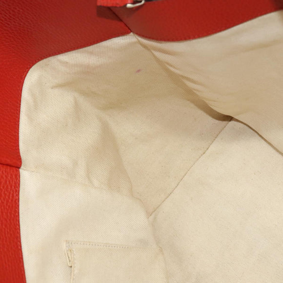 GUCCI Tote Bag Leather Red Gold 354397. Auth bs28080