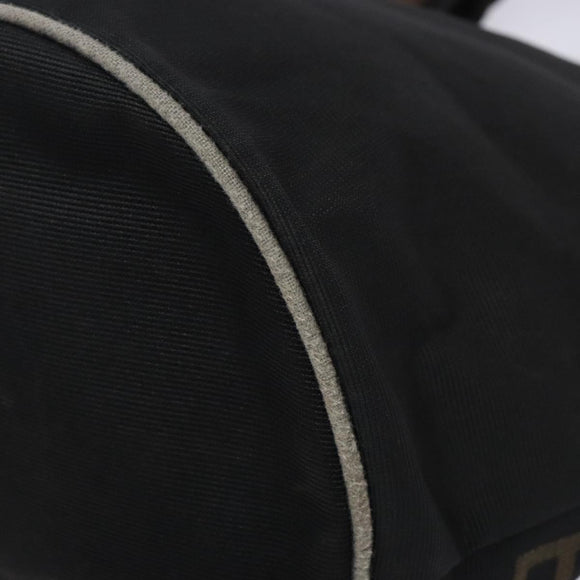 FENDI Hand Bag Canvas Black Silver Auth bs28083