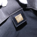 FENDI Hand Bag Canvas Black Silver Auth bs28083-16