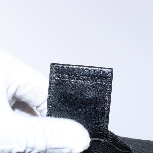 FENDI Hand Bag Canvas Black Silver Auth bs28083