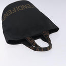 FENDI Hand Bag Canvas Black Silver Auth bs28083-6