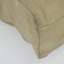 PRADA Chain Tote Bag Leather Beige Gold Auth bs28084-14
