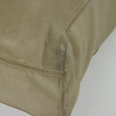 PRADA Chain Tote Bag Leather Beige Gold Auth bs28084-15