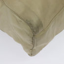 PRADA Chain Tote Bag Leather Beige Gold Auth bs28084-16