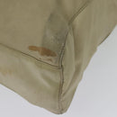 PRADA Chain Tote Bag Leather Beige Gold Auth bs28084-10