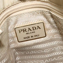 PRADA Chain Tote Bag Leather Beige Gold Auth bs28084-17