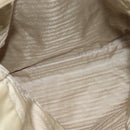PRADA Chain Tote Bag Leather Beige Gold Auth bs28084-20