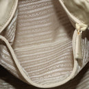 PRADA Chain Tote Bag Leather Beige Gold Auth bs28084-24