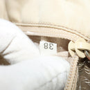 PRADA Chain Tote Bag Leather Beige Gold Auth bs28084-12