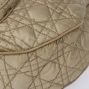 Christian Dior Canage Hand Bag Nylon Beige Gold Auth bs28087-10