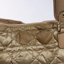 Christian Dior Canage Hand Bag Nylon Beige Gold Auth bs28087-15