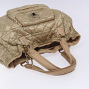 Christian Dior Canage Hand Bag Nylon Beige Gold Auth bs28087-6