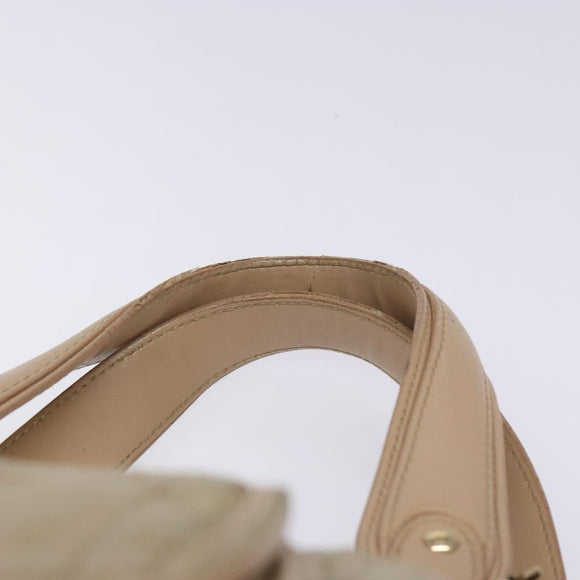 Christian Dior Canage Hand Bag Nylon Beige Gold Auth bs28087