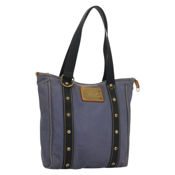 LOUIS VUITTON Antigua Cabas MM Tote Bag Blue M40087 LV Auth bs28097