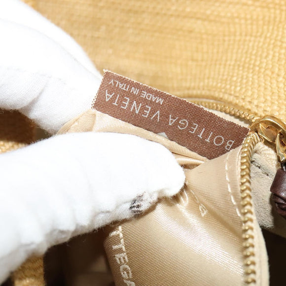 BOTTEGA VENETA Tote Bag Raffia Beige Gold Auth bs28111