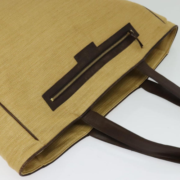 BOTTEGA VENETA Tote Bag Raffia Beige Gold Auth bs28111