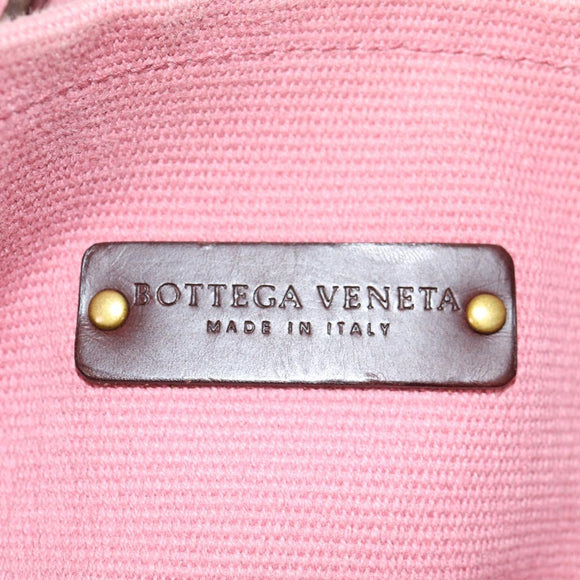 BOTTEGA VENETA Tote Bag Canvas Pink Gold Auth bs28112