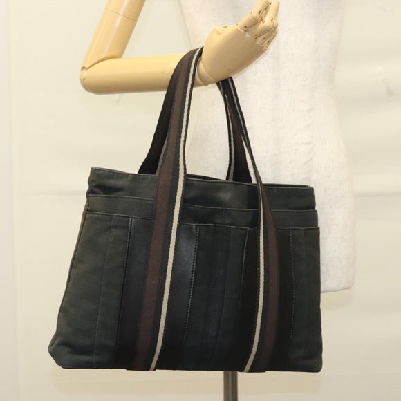 HERMES Toroca Horizontal PM Hand Bag Canvas Black Auth bs28113