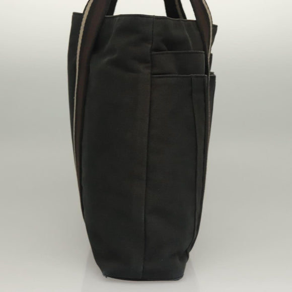 HERMES Toroca Horizontal PM Hand Bag Canvas Black Auth bs28113