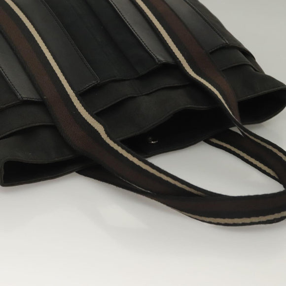 HERMES Toroca Horizontal PM Hand Bag Canvas Black Auth bs28113