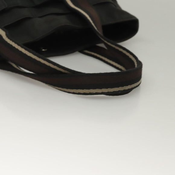 HERMES Toroca Horizontal PM Hand Bag Canvas Black Auth bs28113