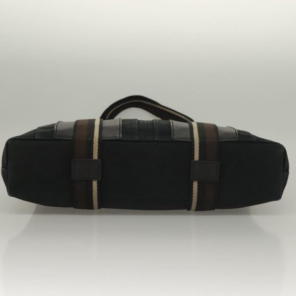 HERMES Toroca Horizontal PM Hand Bag Canvas Black Auth bs28113