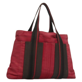 HERMES Toroca Horizontal PM Hand Bag Canvas Red Auth bs28114