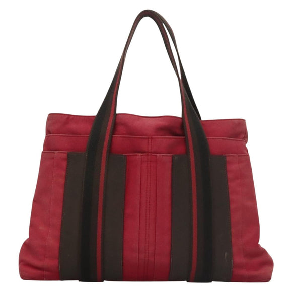 HERMES Toroca Horizontal PM Hand Bag Canvas Red Auth bs28114