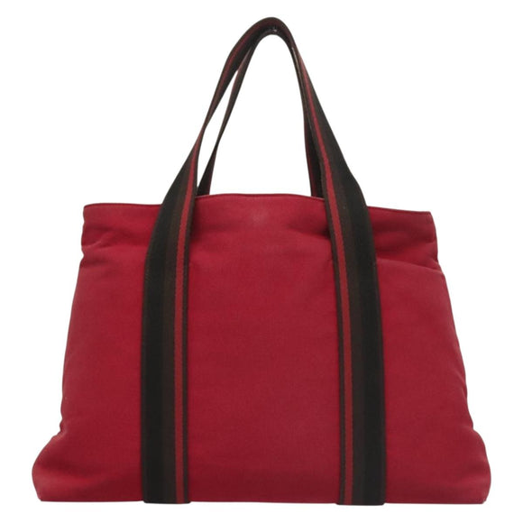HERMES Toroca Horizontal PM Hand Bag Canvas Red Auth bs28114