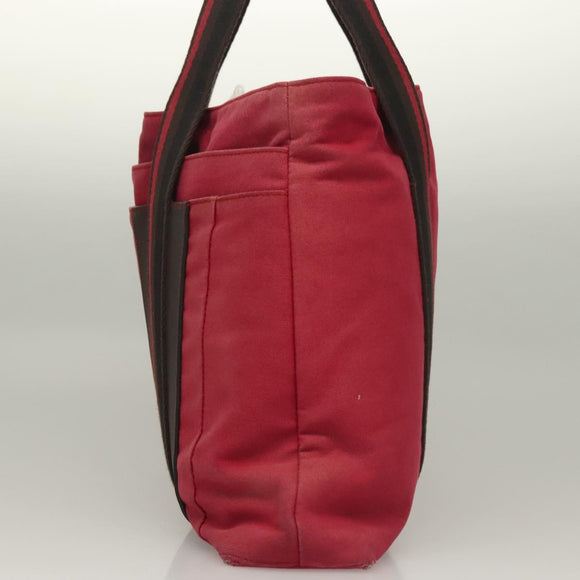 HERMES Toroca Horizontal PM Hand Bag Canvas Red Auth bs28114