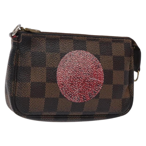 LOUIS VUITTON Damier Ebene T&B Mini Pochette Accessoires N58011 LV Auth bs28124