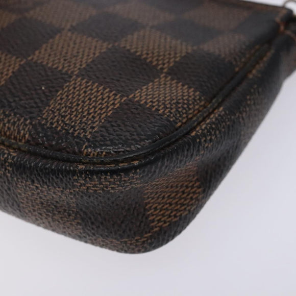 LOUIS VUITTON Damier Ebene T&B Mini Pochette Accessoires N58011 LV Auth bs28124