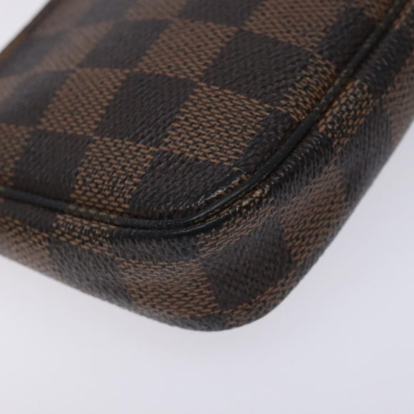 LOUIS VUITTON Damier Ebene T&B Mini Pochette Accessoires N58011 LV Auth bs28124