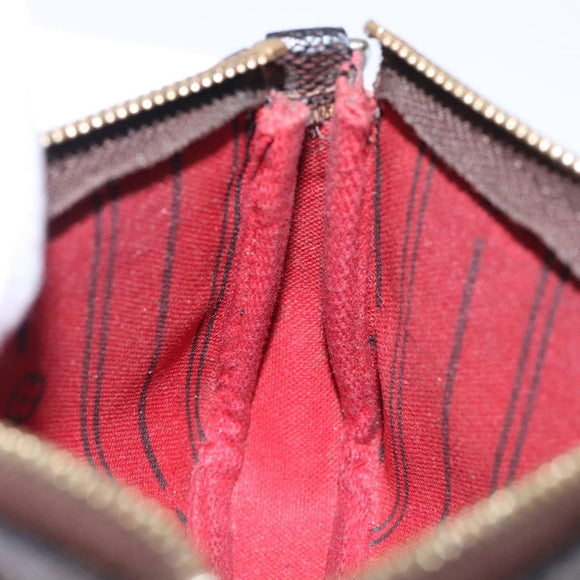 LOUIS VUITTON Damier Ebene T&B Mini Pochette Accessoires N58011 LV Auth bs28124