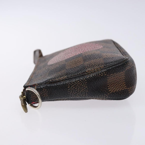 LOUIS VUITTON Damier Ebene T&B Mini Pochette Accessoires N58011 LV Auth bs28124