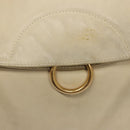 Salvatore Ferragamo Gancini Shoulder Bag Leather White Gold Auth bs28132-14