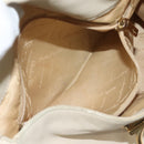 Salvatore Ferragamo Gancini Shoulder Bag Leather White Gold Auth bs28132-20